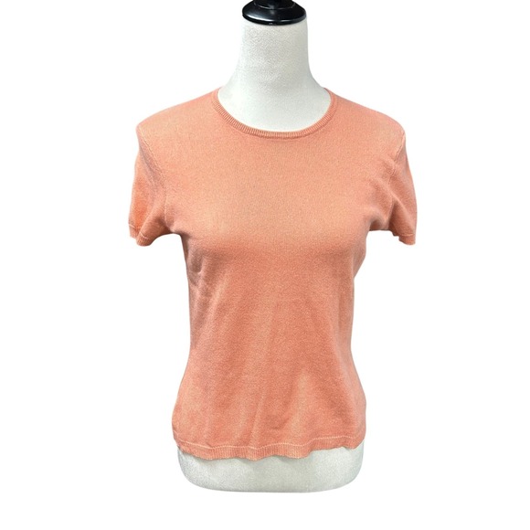 Ralph Lauren Collection Classics Silk Cashmere Knit Top Rust Short Sleeve L - Picture 1 of 6